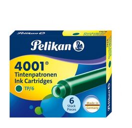 TINTA PARA PLUMA EN CARTUCHOS. PELIKAN. 4001. VERDE. PACK 6.