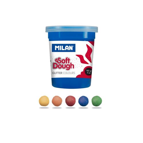 Caja 5 botes 142 g pasta blanda Glitter Soft Dough MILAN