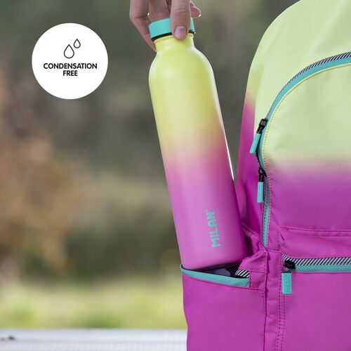 Botella isotérmica MILAN de acero inoxidable 591 ml serie Sunset, rosa-amarillo