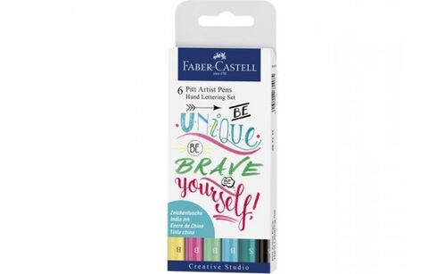 SET 6 ROTULADORES PINCEL FABER CASTELL PITT HAND LETTERING