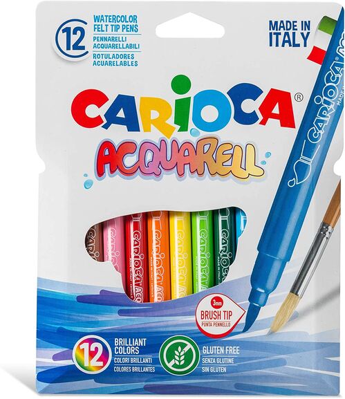 ROTULADOR CARIOCA ACQUARELL. PUNTA PINCEL. ACUARELABLE. 12 UNIDADES.