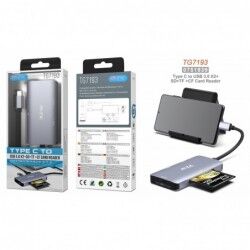 HUB MTK USB 3.0 5 EN 1 TYPE C a 2 USB 3.0 LECTOR SD/MICRO SD/CF GRIS TG7193