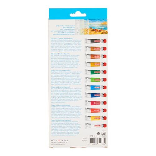 PINTURA ACUARELA TALENS 12 COLORES x 12 mL