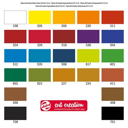 PINTURA ACUARELA TALENS 24 COLORES  x 12 ml