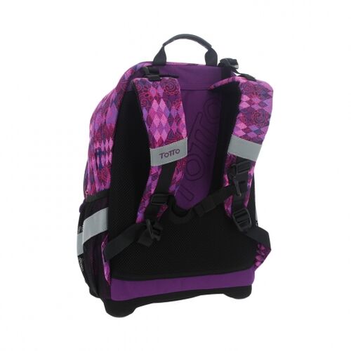 MOCHILA ESCOLAR TOTTO LIBRON MALVA Y VIOLETA