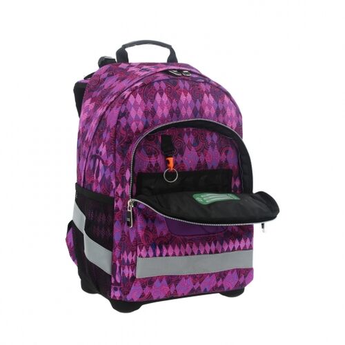 MOCHILA ESCOLAR TOTTO LIBRON MALVA Y VIOLETA