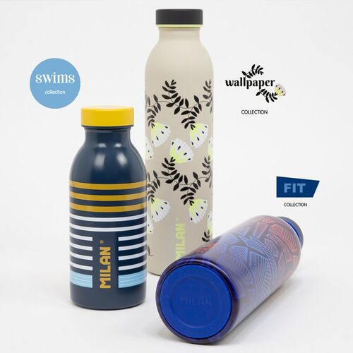 MILAN Botella isotérmica de acero inoxidable 354 ml serie especial Swims