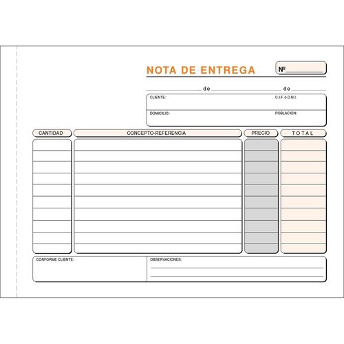 Talonario PRAXTON Notas De Entrega Cuarto Apaisado Duplicado